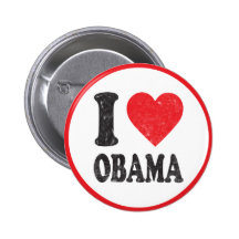I Love Obama 2012 Button