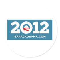 I Love Obama 2012 Round Stickers