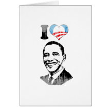 I LOVE OBAMA 2012 - Vintage.png Greeting Cards