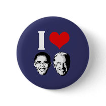 I Love Obama / Biden Pinback Button