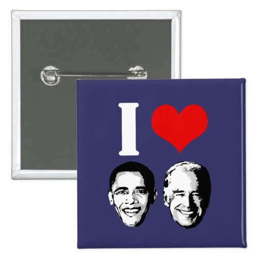 I Love Obama / Biden Button