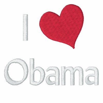 I Love Obama Embroidered Shirt I Love Obama Embroidered Shirt