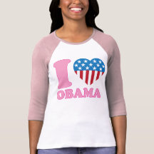 I Love OBAMA Patriotic i Heart Stars Stripes Shirt