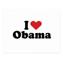 I LOVE OBAMA - -.png Post Cards