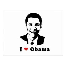 I LOVE OBAMA- -.png Postcards
