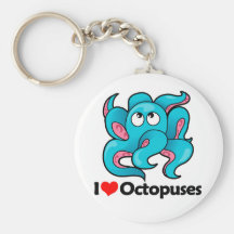 I Love Octopuses Keychain