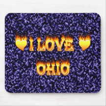 I love ohio fire and flames mousepad