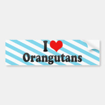 I Love Orangutans Bumper Sticker