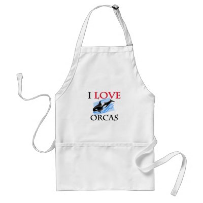 I Love Orcas Aprons by tshirtshirts