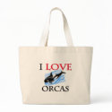 I Love Orcas bags