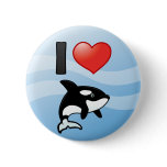 I Love Orcas buttons