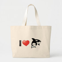 I Love Orcas Canvas Bags