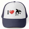 I Love Orcas hats