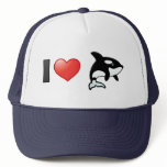 I Love Orcas hats