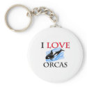 I Love Orcas keychains