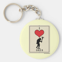 I Love Orcs Keychain