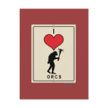 I Love Orcs postcards
