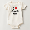 I love Organic Food heart custom personalised t-shirts