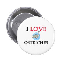 I Love Ostriches Pinback Button