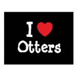 I love Otters heart custom personalised Post Cards