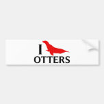 I Love Otters, I Love Sea Lions Bumper Sticker