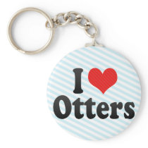 I Love Otters Keychain