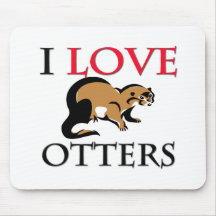 I Love Otters Mouse Mat