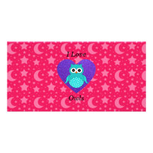 I love owls photo card template