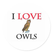 I Love Owls Stickers