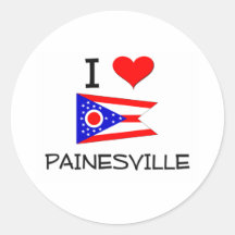 I Love Painesville Ohio Round Sticker