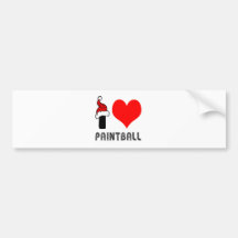 I Love Paint Ball Design Bumper Sticker
