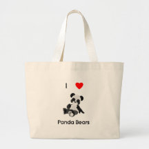 I Love Panda Bears Bag