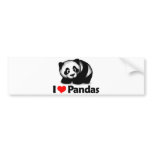 I Love Pandas bumper stickers