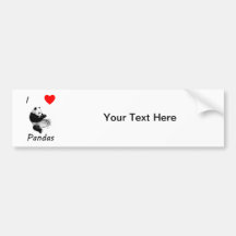 I Love Pandas Bumper Stickers