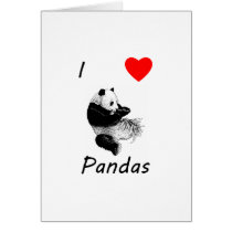 I Love Pandas Greeting Card