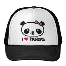 I Love Pandas Hats