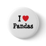 I love Pandas heart custom personalised buttons