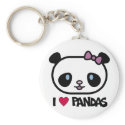 I Love Pandas keychains