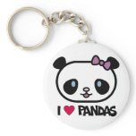 I Love Pandas keychains