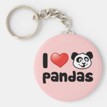 I Love Pandas Keychain