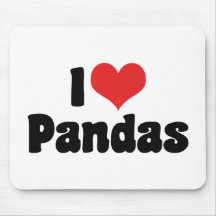 I Love Pandas Mousepad