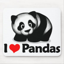 I Love Pandas Mousepad