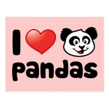 I Love Pandas Postcard