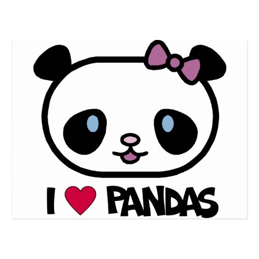 I Love Pandas Postcards