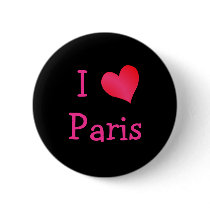 I Love Paris Pinback Button