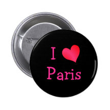 I Love Paris Pinback Button
