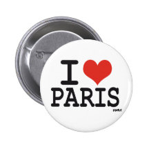 I love Paris Pinback Buttons