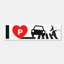 I LOVE PARKING ON SIDEWALKS AND ZEBRAS AUTOCOLLANTS POUR VOITURE