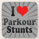I love Parkour Stunts Beverage Coaster