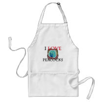 I Love Peacocks aprons